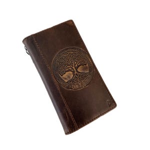 Custodia in vera pelle per Google Pixel 4 5 6 7 8 9 A Pro XL 4G 5G Portafoglio pieghevole a libro Custodia a libro fatta a mano Nuova custodia Albero della vita di ArtAmit
