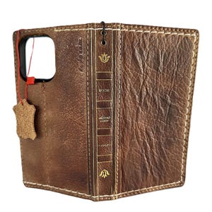 Genuine Leather Case For Galaxy S24 S23 S22 S21 S20 FE Ultra 9 10 20 21 A15 A34 A35 A71 A25 A54 A14 A53 4G 5G Plus  Bible Hand Wax Sewing