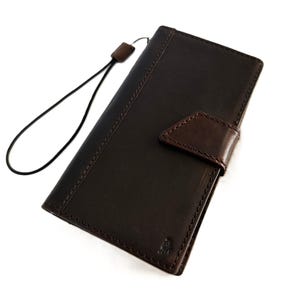 Étui portefeuille en cuir véritable fait main à fermeture éclair pour iPhone 16 15 14 13 12 11 SE E XS - Étui classique haut de gamme à fermeture magnétique fait main