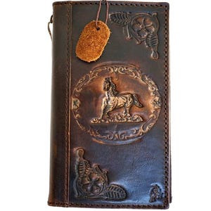 Custodia in vera pelle per Galaxy S24 S23 S22 S21 S20 Ultra FE S9 Note 9 10 20 21 A13 A71 A51 A55 A14 A34 A53 4G 5G Plus Portafoglio con stampa a forma di cavallo