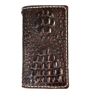 Couro genuíno para Apple iPhone 7 8 11 12 13 14 15 16 Pro Max Plus Mini SE XS Capa carteira capa vintage costura costura carimbo crocodilo
