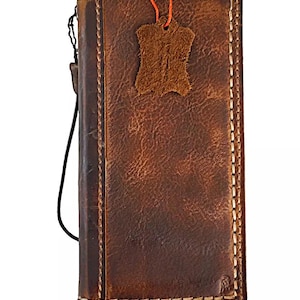 Genuine Leather Case For Apple iPhone 7 8 11 12 13 14 15 16 Pro Max Plus Mini SE XS Wallet Cover Handmade Polish Wax Hand Sewing Stitching