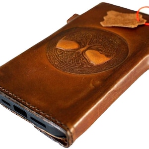 Custodia in vera pelle per Google Pixel 9 8 7 6 5 4 A 8A Pro XL 4G 5G Portafoglio pieghevole Custodia a libro fatta a mano Design albero 3D Chiusura magnetica ArtAmit