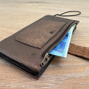 Funda de piel auténtica para Galaxy S22 S21 S20 S23 S24 FE Ultra Note 9 10 20 21 A13 A71 A51 A12 A31 A53 A71 A14 4G 5G, funda con cremallera y billetera