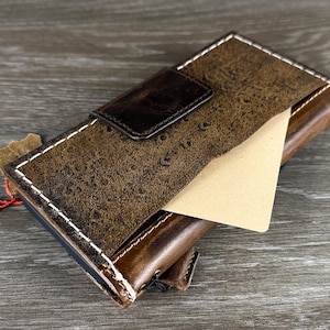 Echt leer voor OnePlus 12 12R 13 Portemonnee Portemonnee Handgemaakt Draadloos Luxe slots Kaart ouderwetse vintage magnetische suède naaien
