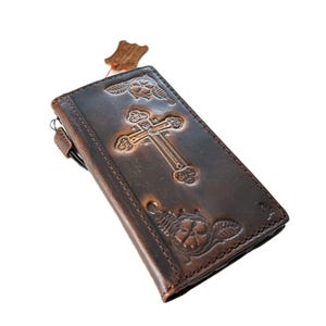 Custodia in vera pelle per Galaxy S20 S21 S22 S23 S24 FE Ultra S9 Note 8 9 10 20 21 A25 A71 A51 A15 A34 A55 A14 A53 4G 5G Plus Croce decorata