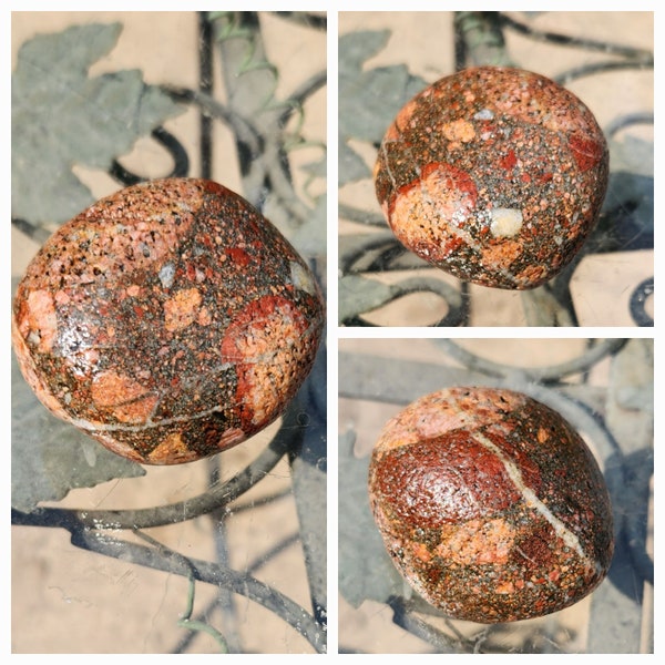 Unusual Michigan Pudding Stone/Conglomerate with quartz band around. This one is sure to catch the eye!