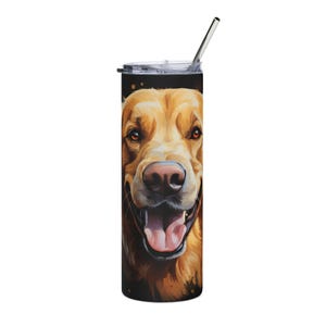 Golden Retriever Stainless Steel Tumbler, 20oz | Dog Lover Gift, Pet Travel Mug, Personalized Drinkware, Birthday Favor, Unique Cup