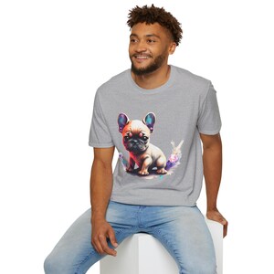 Cartoon Bulldog Unisex Softstyle T-Shirt, Cute Dog Lover Tee, Animal Graphic Shirt, Funny Pet Lover Top, Bulldog Mom Dad Gift