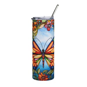 Colorful Butterfly Stainless Steel Tumbler, 20 oz Drinkware, Floral Travel Mug, Eco-Friendly Coffee Cup, Gifts for Nature Lovers, [...]