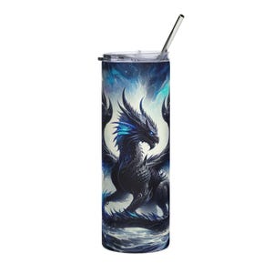 Dragon Stainless Steel Tumbler, 20oz - Mythical and Magical Mug for Fantasy Enthusiasts, Gift for Dragon Lovers, Stainless Steel Travel Cup,