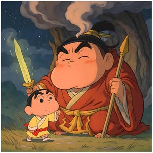 Crayon Shin-chan Comic Style Fine Art Poster 25x25 cm / 10x10&quot;