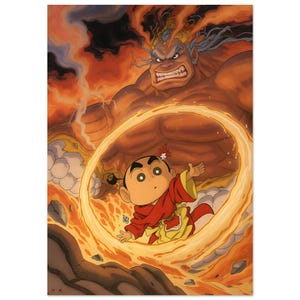 Crayon Shin-chan Comic Style Fine Art Poster