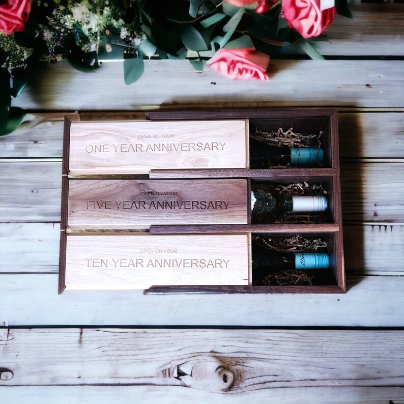 Anniversary Wine Box, Wine Box, Anniversary Gift, Engagement Gift
