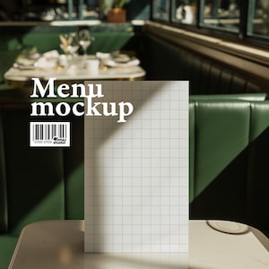 Maqueta de menú de restaurante: maqueta de póster PSD, póster de restaurante, diseño de menú, marca de restaurante