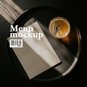 Modèle de maquette de menu de bar modifiable A4 pour les menus de cocktails de marque numérique Promotions sur les boissons bars, pubs et promotions d'événements