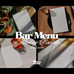 Paquete definitivo de maquetas de restaurantes y bares: menús, marcos y configuraciones de mesa fotorrealistas para imprentas y pantallas digitales