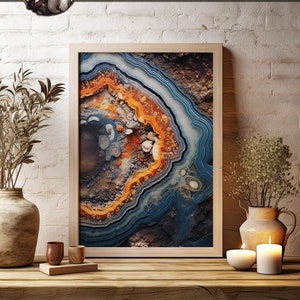 Abstract Rock Formation Art Print - Captivating Colors, Intricate Details for Striking Home Decor | Agate and Geodes Wall Art | Earth Tones