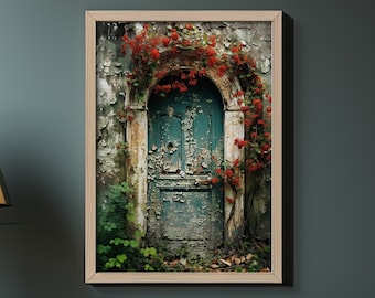 Weathered Door and Ivy Wall Art Print - Vintage Rustic Home Decor | Abandoned Places | Original Artwork for Farmhouse, Country Home Decor