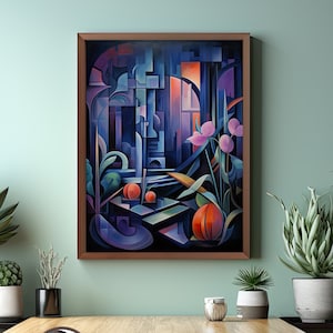 Cubist Art Print for Mysterious Home Decor | Modern, Contemporary Neo Cubism Fine Art Poster