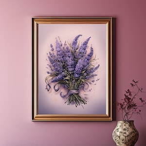 Lavender Serenity: Watercolor Floral Art Print for Country Decor | Relaxing Vibes | Botanical Illustration | Perfect for Bedroom or Bathroom