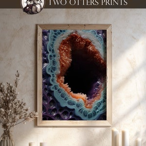 Close-Up Geode Art Print | Colorful and Mystical Style | Agate Geology Design
