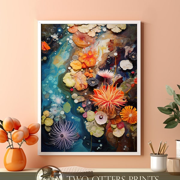 Vibrant Underwater Art Print for Captivating Home Decor | Intricate Tide pool Depiction | Ocean Life | Seascape | Marine Animal Wonders