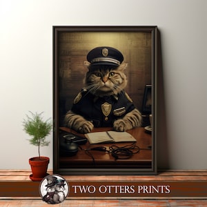 Détective de police Streetwise Cat Impression artistique