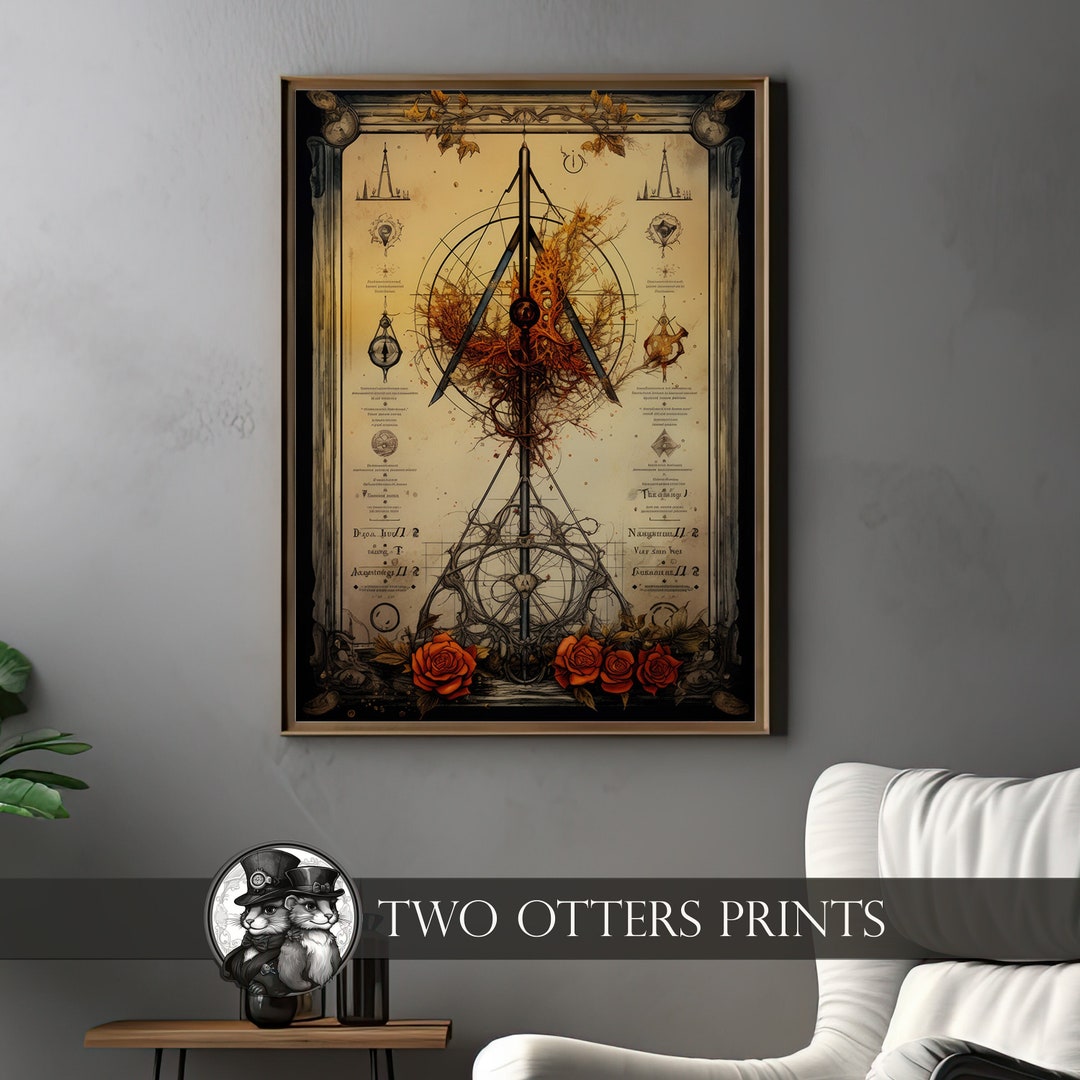 Alchemy Book Art Print Ancient Image Of Alchemical Symbolism And 