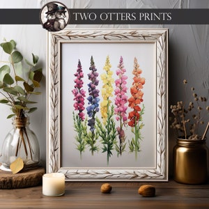 Impression d'art mufliers arc-en-ciel | Décoration d'intérieur colorée | Aquarelle réaliste minimaliste