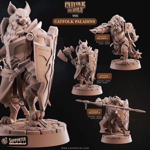 Catfolk Paladins by Cast n Play - 3 Variations!