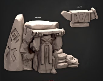 Vulcan Terrain - Dwarven Altar and Anvil - Duergar Scatter