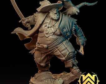 Seaworn Saltgazer - Ocish Pirate - Ogre Captain - Tabletop, Display, and Bust Figures Available!