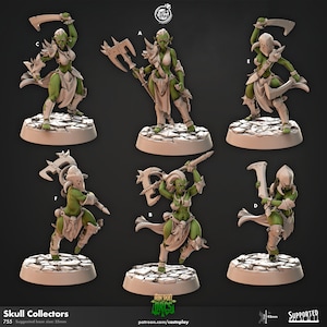 Orc Skull Collectors - Female Orc Barbarians - 6 Variations