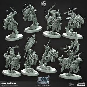 War Stallions - Mounted Hellknights - Chaos Knight Proxy - 8 Variations
