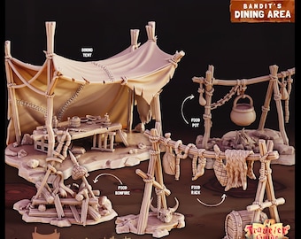 Bandit Camp Dining Area Terrain by Cast n Play Terrain Essentials - 4 Variations!