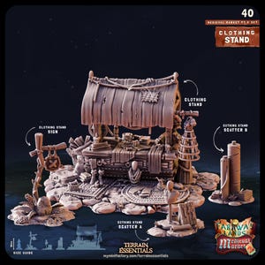 Medieval Market Clothing Stand by Cast n Play&#39;s Terrain Essentials