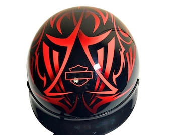 Harley Davidson Black and Red New Basic Rider 5047 Half Helmet 2003