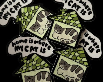 Home is Where My Cat  Is Vinyl Sticker