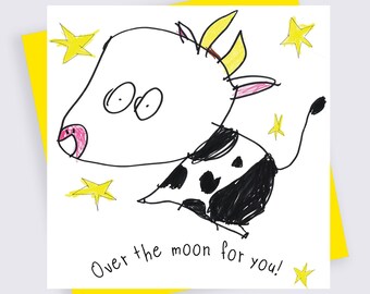 Over the moon for you! Congratulations Card