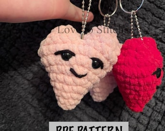 Heart Keychain Crochet Pattern, Crochet Pattern, Heart Crochet Pattern, Heart Amigurumi Pattern, Heart Keychain Amigurumi Pattern, Heart
