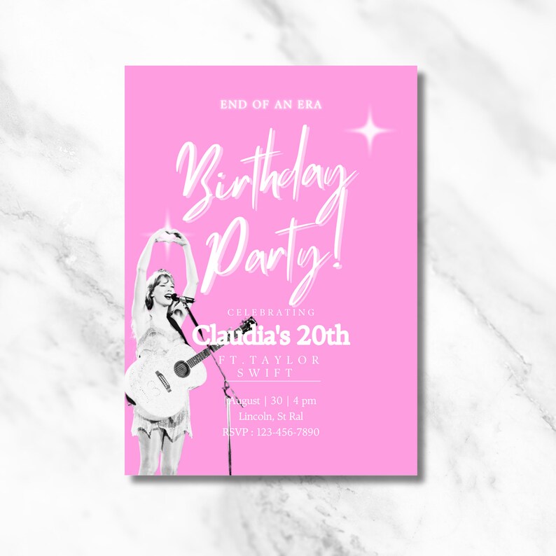Inspired Taylor Swift Birthday Invitation - Etsy