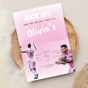 Lionel Messi soccer Invitation
