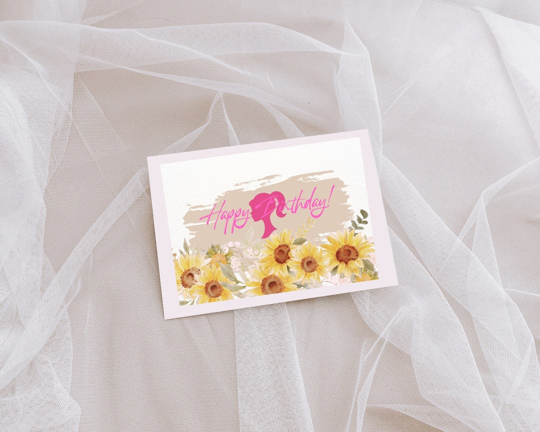 Barbie Birthday Card Canva Template - Etsy
