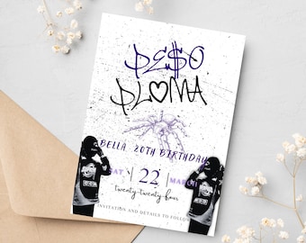 Invitación al tema del cumpleaños de Peso Pluma