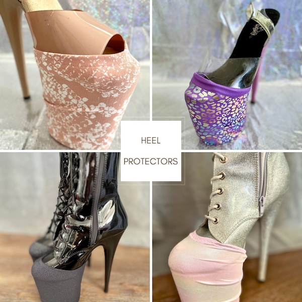 Many Colors Pole Dance Heel Protectors for 8" heels, Pleaser Shoe Cover Protectors, Platform Protectors, Heel Socks