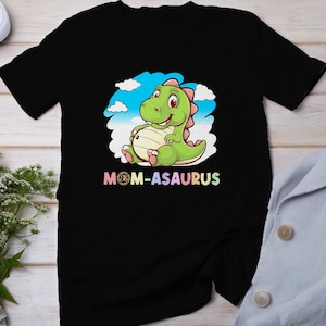 Mama Pregasaurus T-shirt Przyszli rodzice Odzież Ciąża Koszulka Dino Design Brzuch Dziecka Dinozaur Kreskówkowy Ubranie Strój Mamy