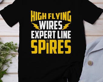 Traje de electricista, camiseta de instalador de líneas, camiseta de escalador de postes de electricidad, regalo profesional de electricista, idea de regalo de artesano, camiseta de red eléctrica