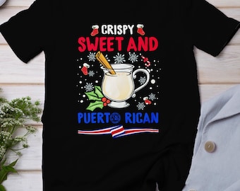 Camiseta navideña de Coquito tropical, camisa tradicional de bebida navideña de coco, camiseta caribeña festiva de Puerto Rico, top de viaje de coco