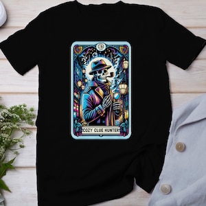 Camiseta de cartas de tarot de casos criminales, cartas de tarot místicas para camiseta de fanáticos del crimen, top de detective de lectura de cartas esotéricas, camisa de adivino de baraja de tarot